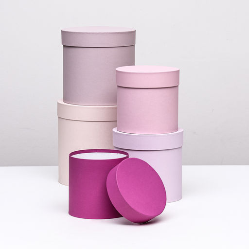Набор круглых коробок 5 в 1 Ягодный, 23 х 23 - 15 х 15 см - Simaland фото 2