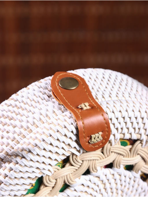 Сумка женская через плечо плетёная «Мандала», 20×6×70 см, ротанг, бежевая