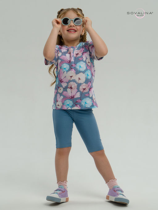 Костюм Актив лиловые одуванчики-деним - Sovalina фото 21