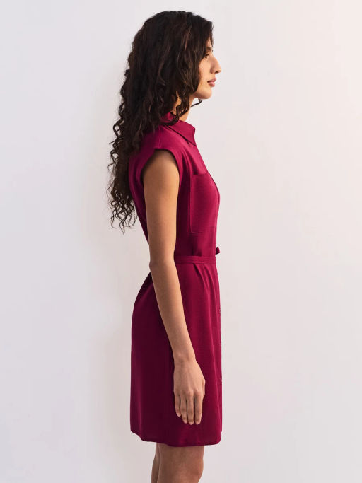 Льняное платье-рубашка с поясом ZR2605012907-91 / Zarina