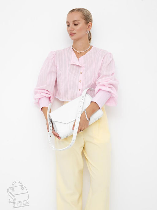 Сумка женская кожаная 1017C white Polina&Eiterou фото 7