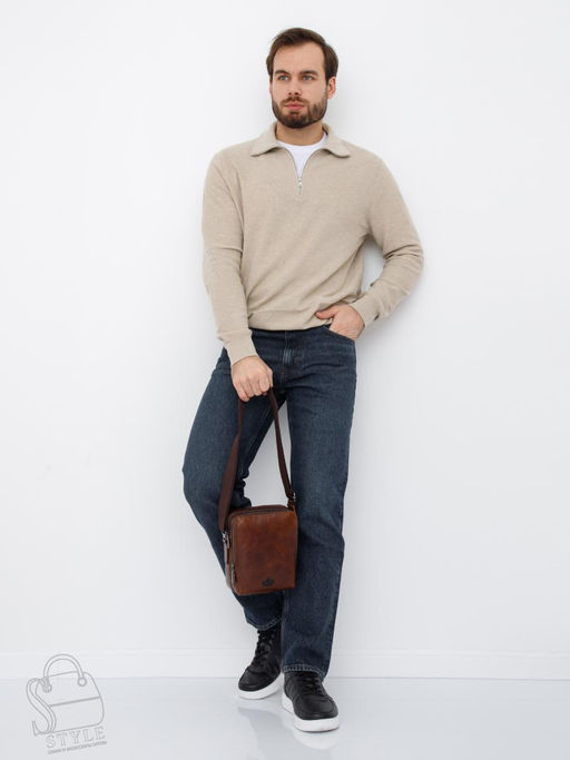 Сумка мужская кожаная 8882-2Z brown Zinimsk