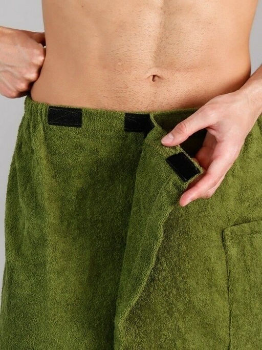 Килт мужской для бани и сауны ОЛИВА махровый хлопок 100% - Лен поволжья фото 3