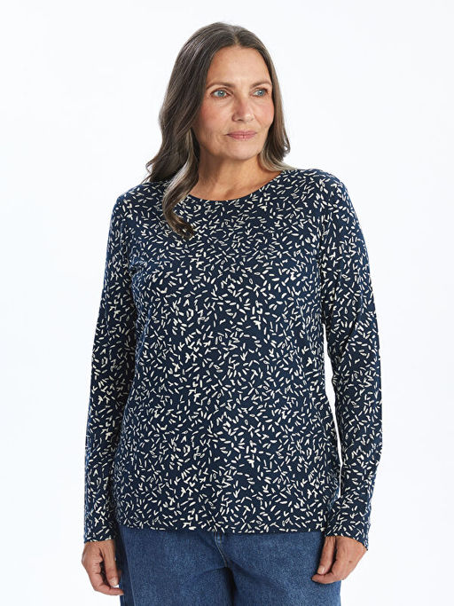 Bisiklet Yaka Desenli Kad?n Bluz