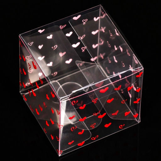 Цена за 5 шт. Складная коробка из PVC Сердца, 5 x 5 x 5 см - UPAK LAND фото 2