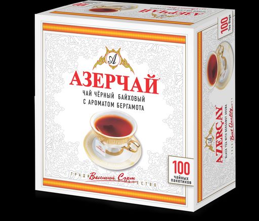 Azercay. Черный с бергамотом карт.упаковка, 100 пак.