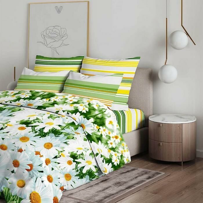 КПБ Ромашковый вальс бязь хлопок 100% Евро - Лен поволжья фото 2