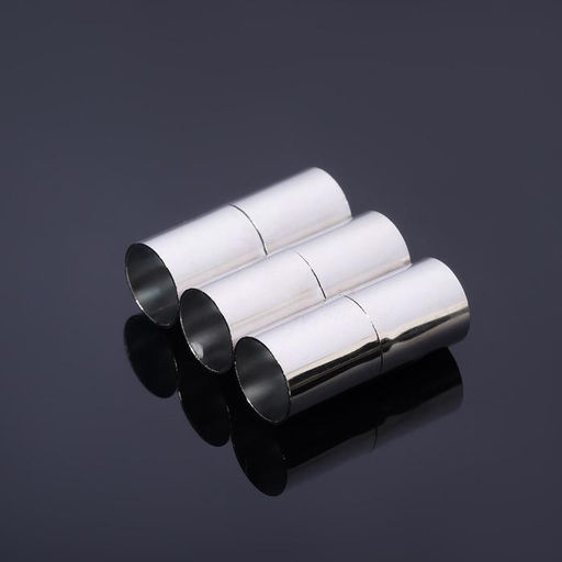 Замок-концевик магнитный, L=20 мм, вн.d=8 мм, (набор 3 шт.), цвет серебро