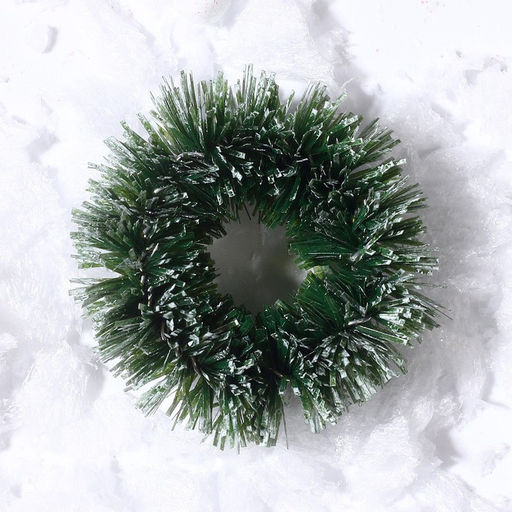 Венок новогодний, набор 3 шт., размер 1 шт. — 3 см, тёмно-зелёный