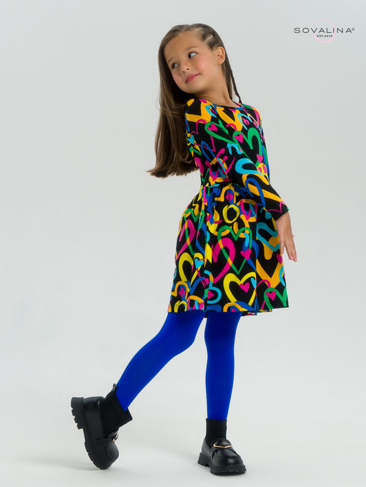 Платье Эля яркие сердца на черном - Sovalina фото 3