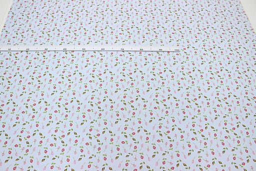 Поплин Премиум (Digital) Изящные розочки цв.св.небесно-голубой, ш.1.45м, хлопок-100%, 130гр/м.кв - Купава фото 4