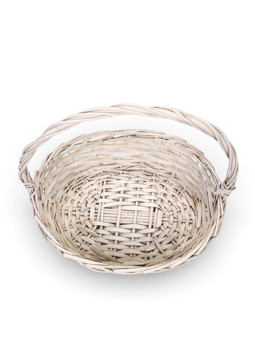 Корзина плетёная для хранения, лоза, белая, набор 3 шт.