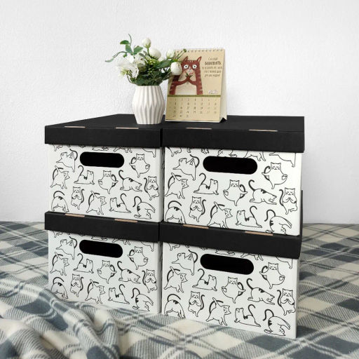 VAL BC-5 Короба картонные, 25*33*18.5 см, набор 4 шт., КОТИКИ, шт