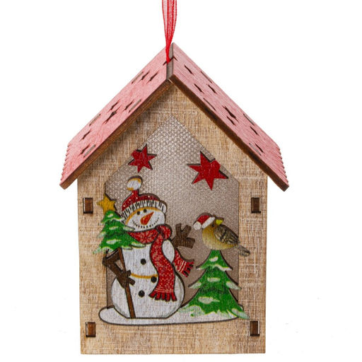 Изделие декоративное подвесное "Домик" с подсветкой, L7 W5 H9,5 см, 2в.