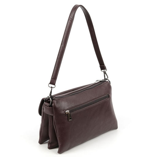 Женская сумка через плечо из эко кожи с пятью отделениями 23/30 Коричневый - Cidirro фото 3