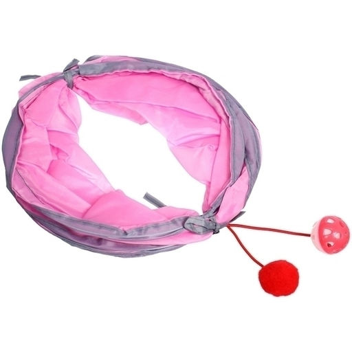 Игровой туннель для животных "МурМяу", цвет розовый, 46*25см