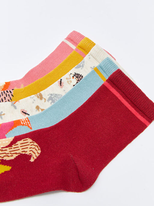 Desenli K?z ?ocuk Soket ?orap 5li - Waikiki фото 3