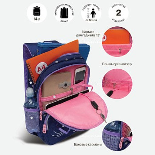 RG-160-2 Рюкзак школьный - Grizzly фото 7