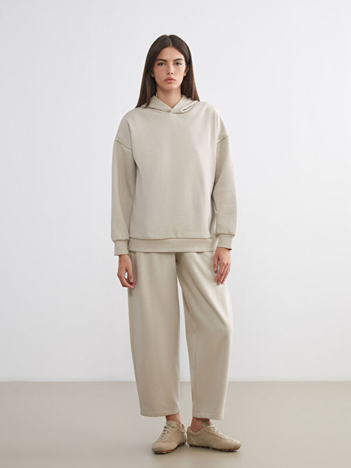 Oversize Kad?n Kal?n Hoodie