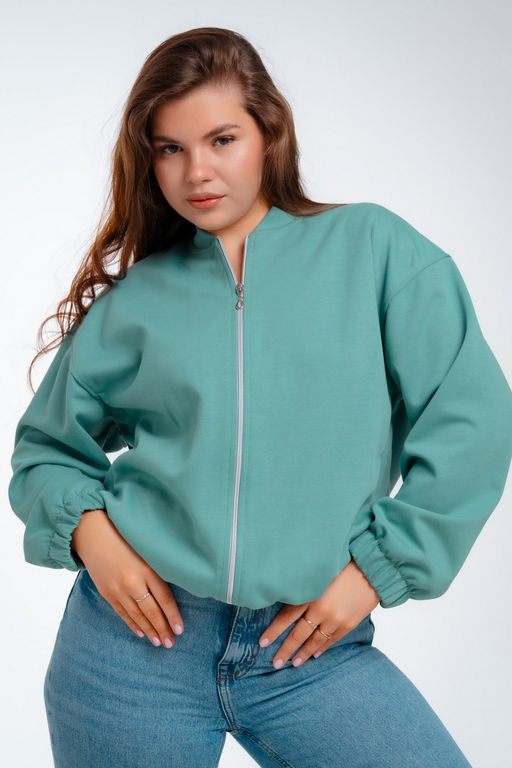 Бомбер из коттон фита мята - Амадэль фото 17