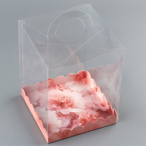 Цена за 5 шт. Коробка кондитерская, сундук, упаковка, «Нежные цветы», 14×14×18 см