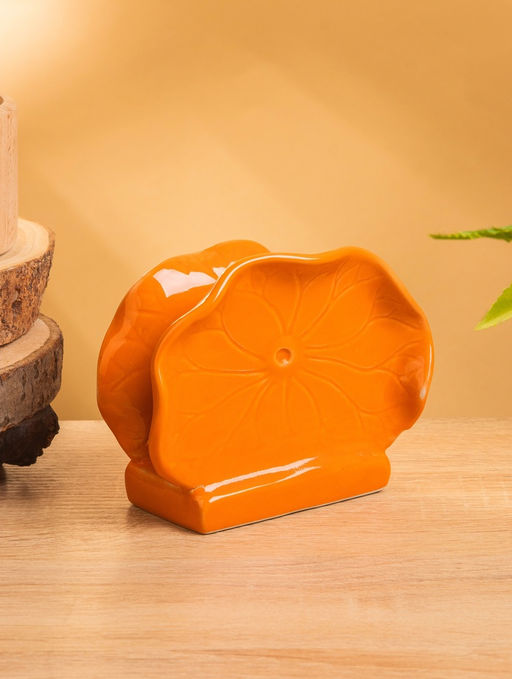 Салфетница «Цветок», 12×5×10 см, керамика, оранжевая