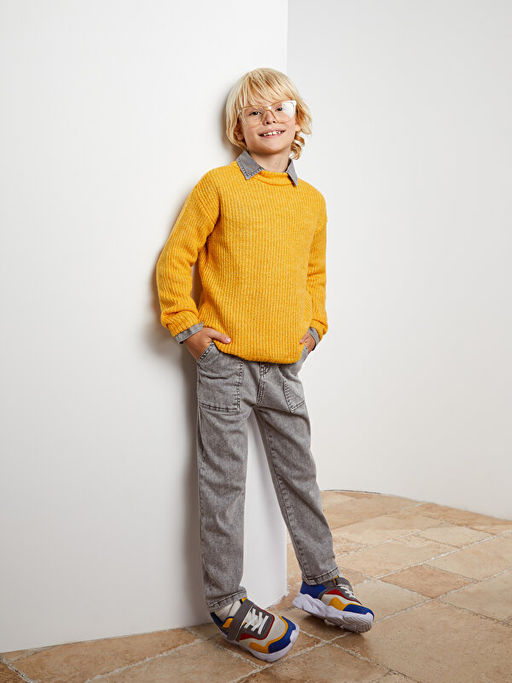 Bisiklet Yaka Basic Uzun Kollu Erkek ?ocuk Triko Kazak - Waikiki фото 2