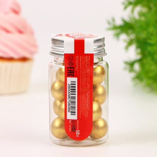 Кондитерская посыпка Самый лучший день, 14 мм, золотая, 50 г - Simaland фото 3