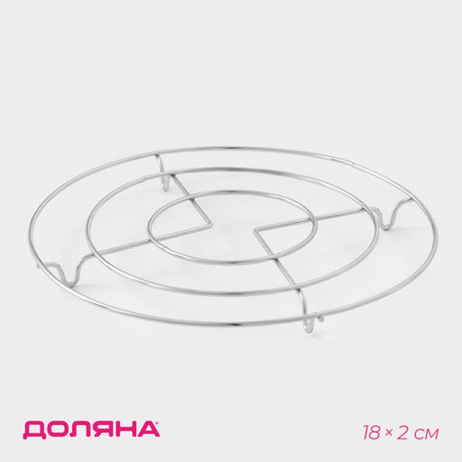 Подставка под горячее на ножках «Круг», 17.5×17.5×1.5 см, хромированная
