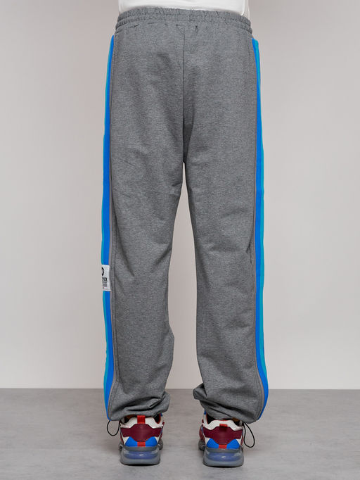 Широкие спортивные штаны трикотажные мужские серого цвета 12903Sr - Mtforce фото 12