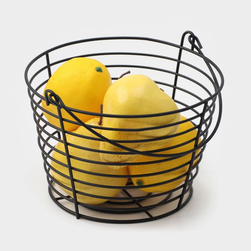 Фруктовница Доляна, 19.5×19.5×13 см, чёрная