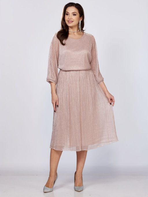 Платье Mira Fashion 5446S-Р пудра с полуоткрытыми рукавами