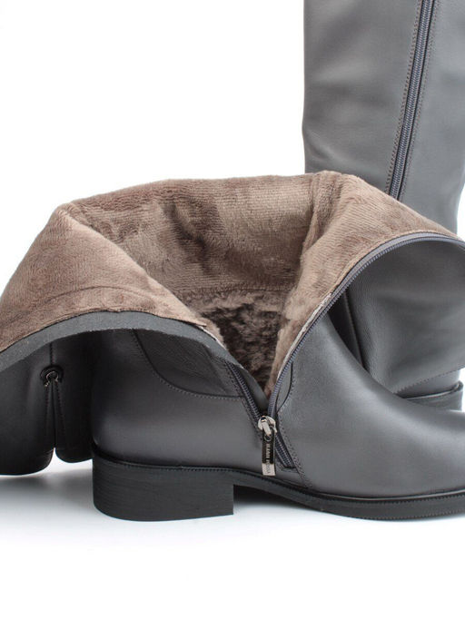 02-FI920-2M DK. GRAY Сапоги зимние женские (натуральная кожа, байка, натуральный мех) - Фабричный китай фото 2