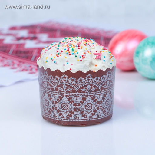 Цена за 20 шт. Форма для выпечки кулича бумажная Деко-про «Кружево серебряное», одноразовая, 6×4.5 см, МИКС