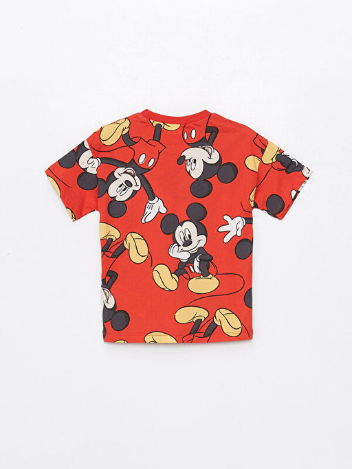 Bisiklet Yaka K?sa Kollu Mickey Mouse Bask?l? Erkek Bebek Ti??rt ve E?ofman Alt 2li Tak?m - Waikiki фото 3