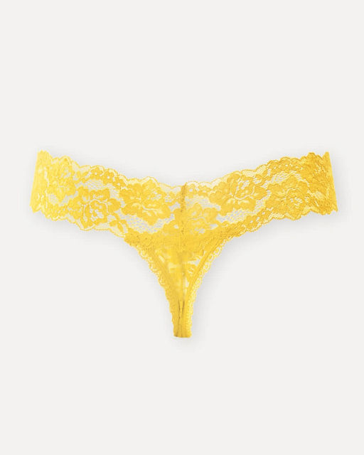 Ярко-желтые стринги из кружева - Deseo фото 2