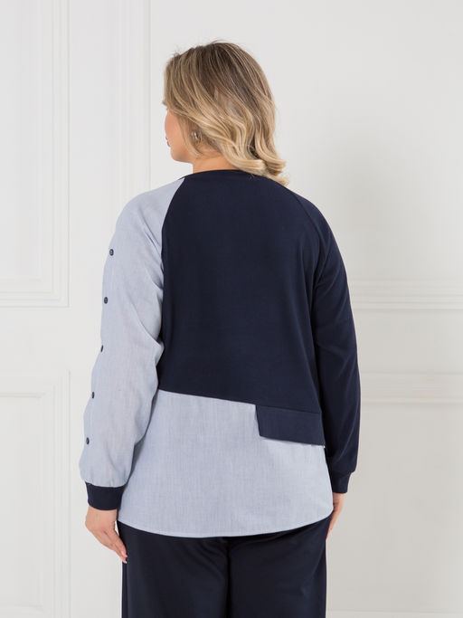 Блузка 1444 темно-синий - Novita фото 6