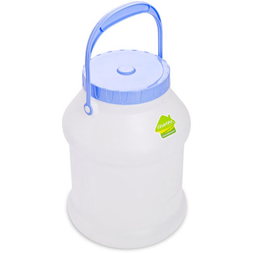 Бидон пластмассовый Просперо 5л, д20см, h26см, закручивающаяся крышка, с ручкой, белый (Россия) - Домашняя мода фото 2