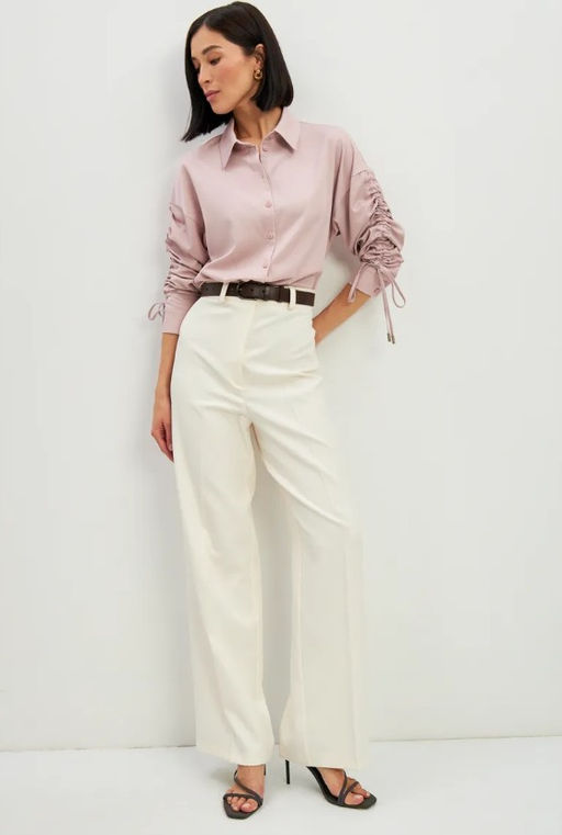 Блузка тонкая джинса OD-858-1 пудра OD-858-1 - Tantino фото 19