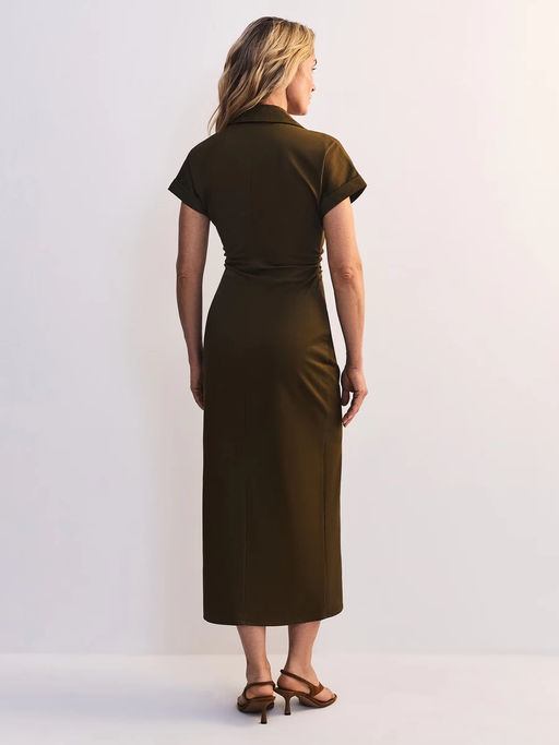 Платье миди из хлопка со сборками / Zarina