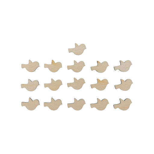 Заготовка для декорирования Mr. Carving БА-39 Мини-набор фанера 0.3 см 16 шт Птички (1.5 х 2.3 см) 16 штук