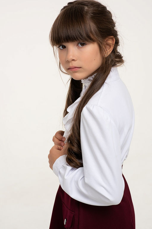 Белая школьная блуза Mooriposh, модель 06177  фото 5