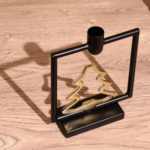 Подсвечник новогодний Ёлочка, 18.5 см, металл