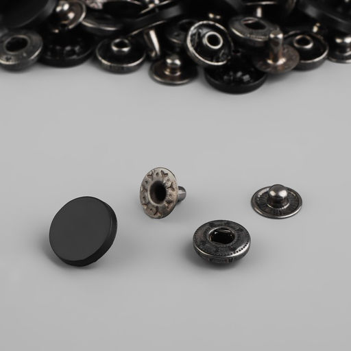 Цена за 50 шт. Кнопка установочная, Альфа (S-образная), d=12 мм, чёрная, матовая