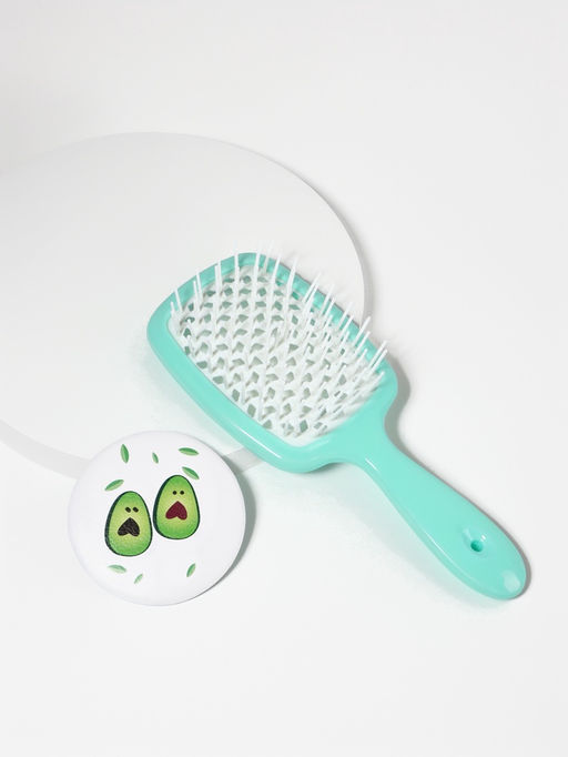 Расческа массажная, с зеркалом