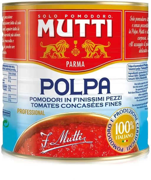 Мелконарезанные томаты "Мутти" (2,500 кг) ж/б