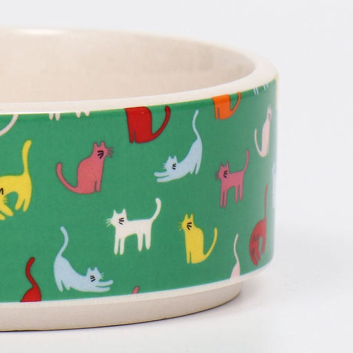 Миска керамическая Котэ 200 мл - 10.510.54 см, зелёная/белая - Пижон фото 5