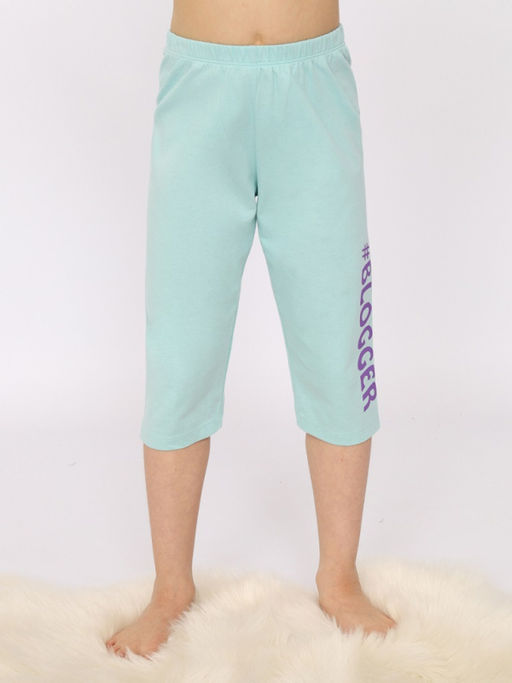 CRB wear/CSJG 50173-49 Пижама для девочки (футболка, бриджи),светло-бирюзовый/Ex.Cherubino  фото 4