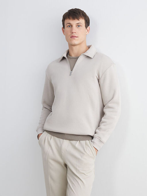 Polo Yaka Erkek Sweatshirt