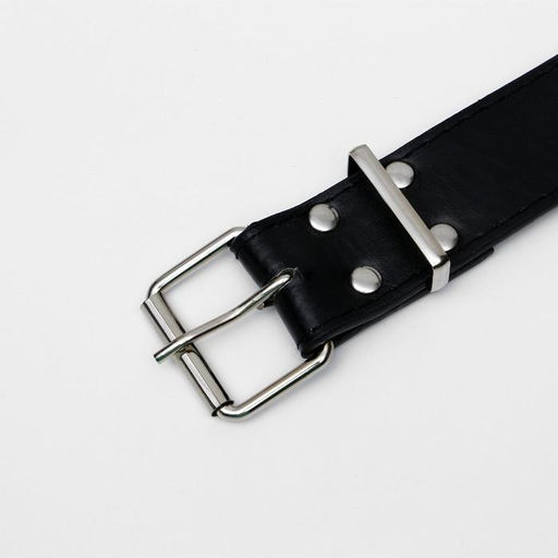 Ошейник клёпаный в 2 ряда, 65 х 3,4 см, ОШ 50-60 см, чёрный - Пижон фото 4